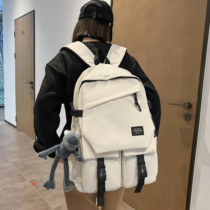 Damen Rucksack im Campus-Stil, einfarbig, für Männer, große Kapazität, Schultasche für Schüler