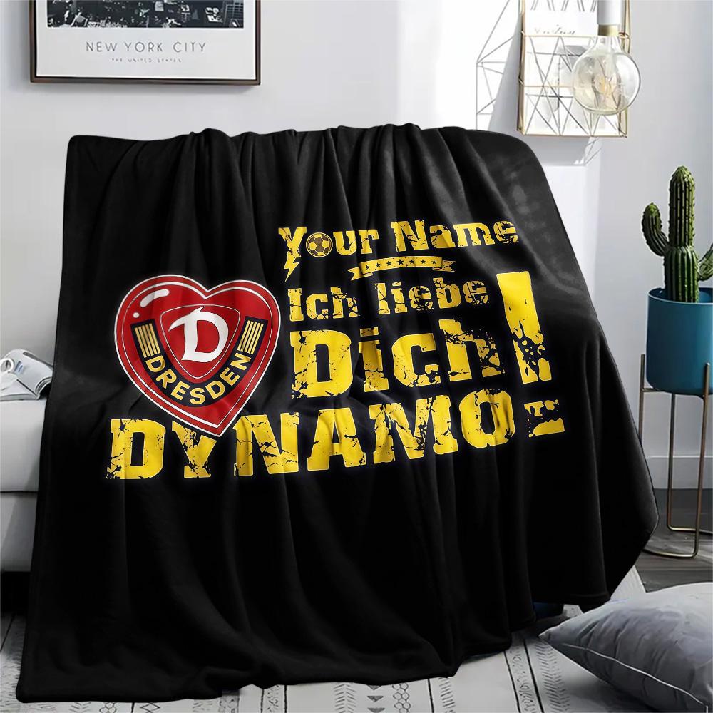 1 Stück Dynamo Dresden Benutzerdefinierter Name Gemustert Flanell Decke Geeignet Für Alle Jahreszeiten Für Heimdekoration Wärme Und Komfort Geschenke Feiertagsgeschenk
