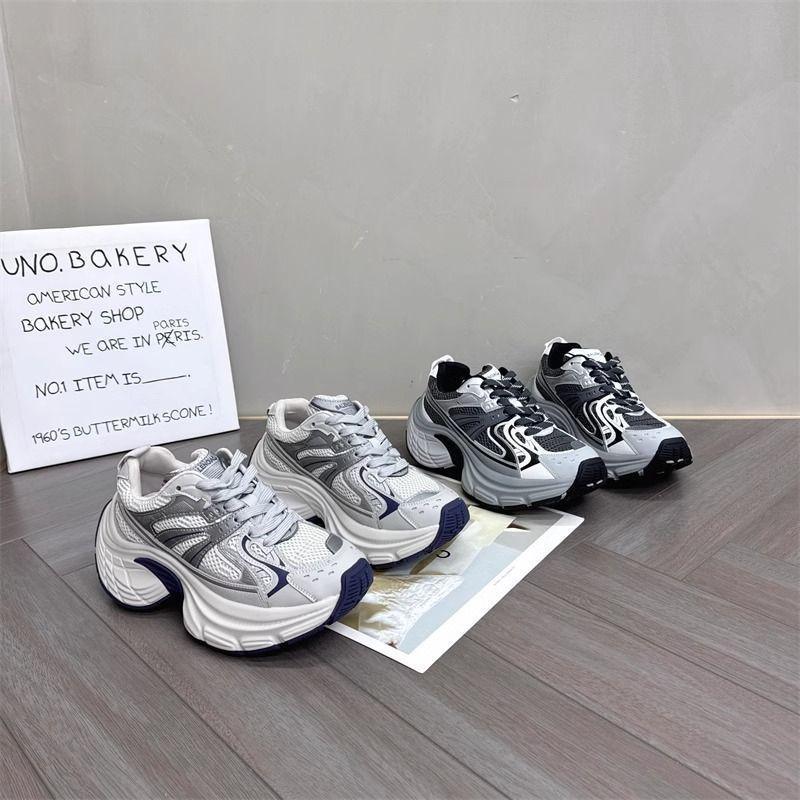 Platform-soled Paris Daddy shoes for women's 2025 spring new versatile small man height-increasing mesh breathable casual sports shoes