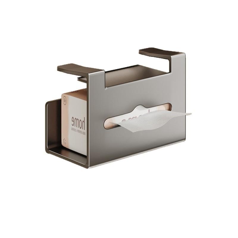 

Kitchen Tissue Holder Hanging Waterproof No Punching Paper Towel Rack Wet Wipes Roll Paper Storage Inverted Drawer Paper Box светло-серый