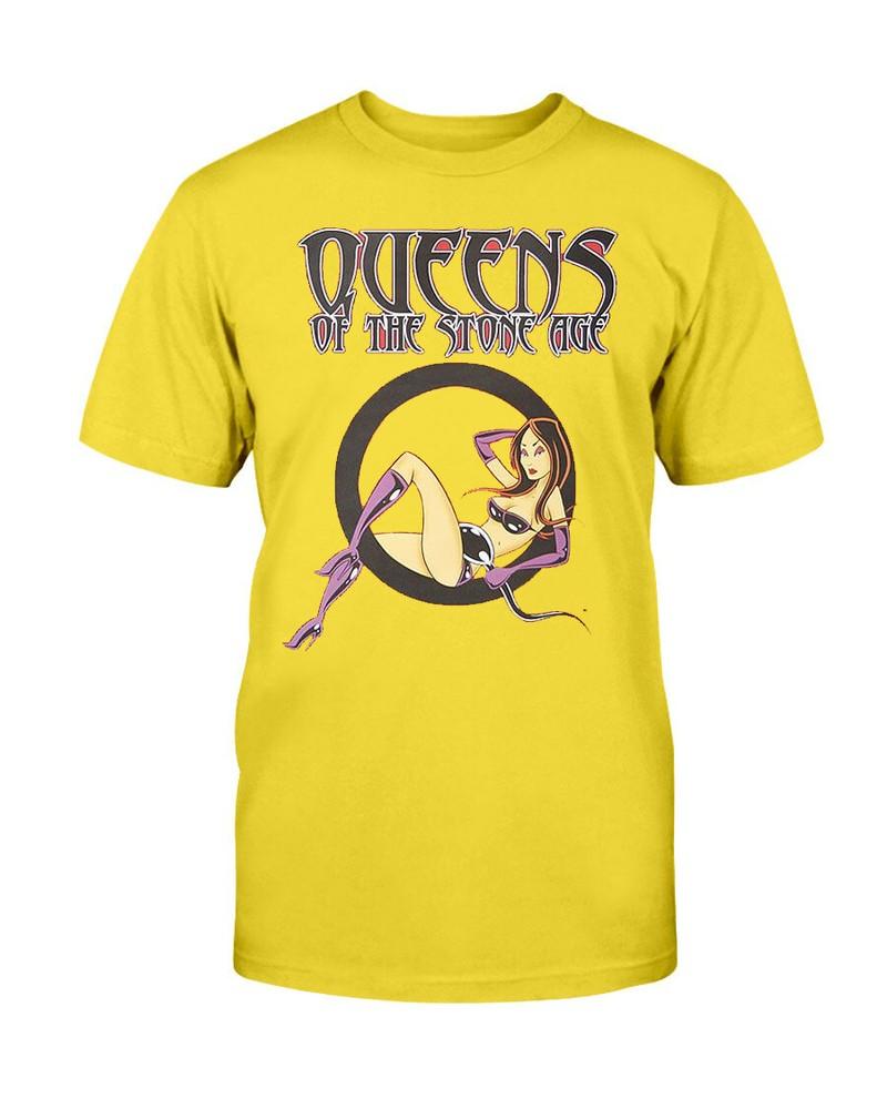 Queens of the Stone Age band HOT poster yellow t-Shirt Size S To 34xl Unisex T-Shirt
