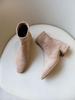 ~ Internet celebrity fashion British short boots four seasons thick super high heel women elastic thin confidential hair