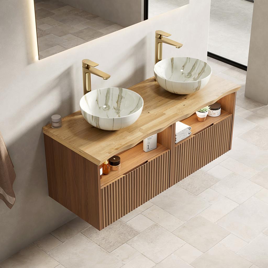 120cm Solid Wood Board, Can Be Used Alone or Together with Storage Cabinets, Does Not Include Hardware Accessories, Natural Wood Grain Color
