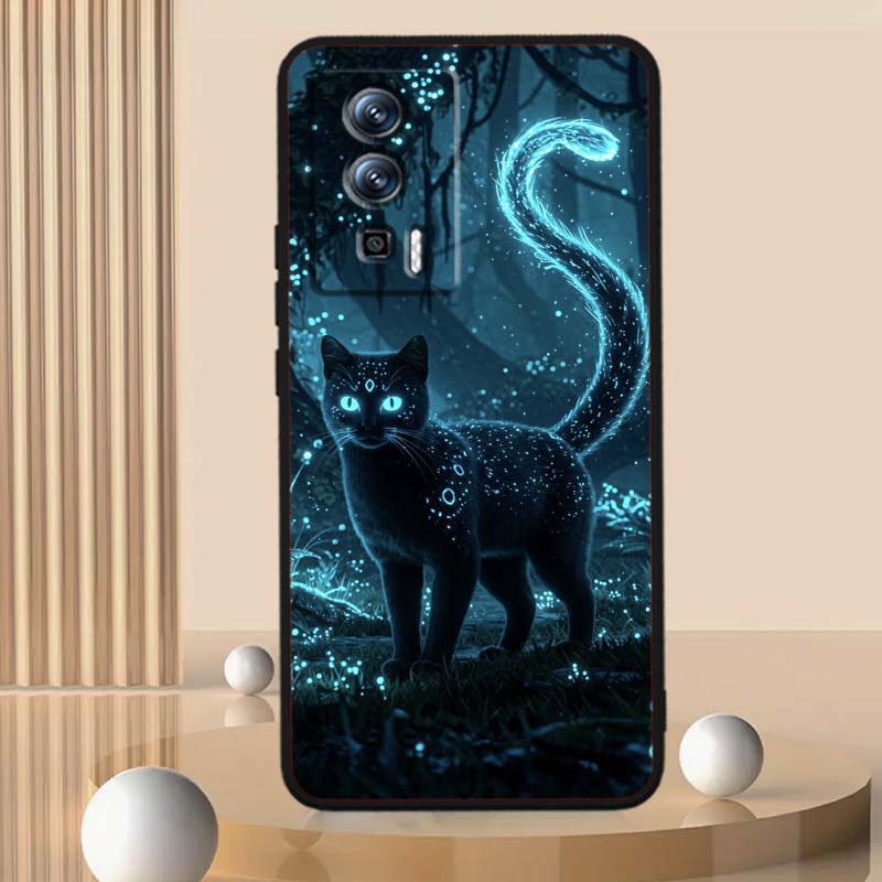 Cartoon Cat Cute For Xiaomi Redmi 12 13C 12C 13 10C 9T A2 9A 9C 7A Note 10S 8T 10 9 8 Pro 4G 5G Black Phone Case