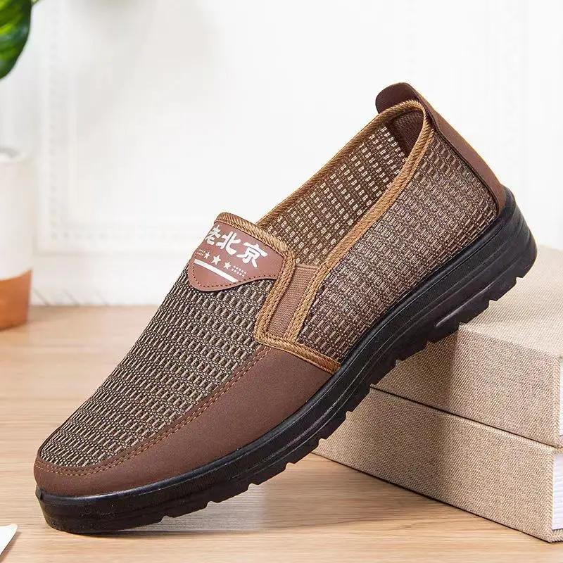 New Summer Men's Flat Loafer Shoes for Men Breathable Non-slip Casual Shoes Soft Sole Comfort Walking Shoes Sandalias Sneakers