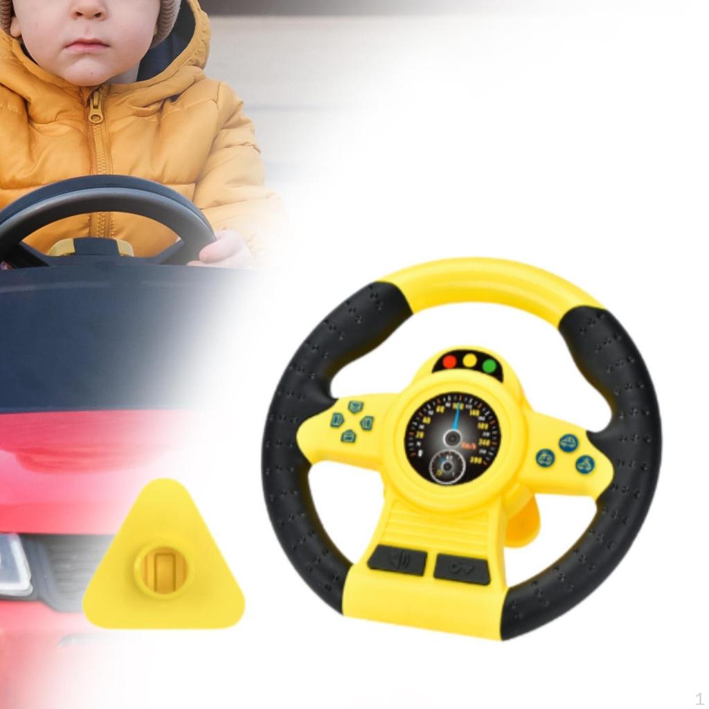 Kids Steering Wheel Toy Car Driving Multifunctional Electric Pretend with Sound and