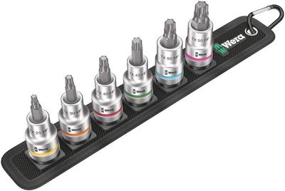 WERA Drive 1/2SQ 6-teiliger Torx-Bit-Steckschlüssel mit Aufbewahrungsgürtel 003997