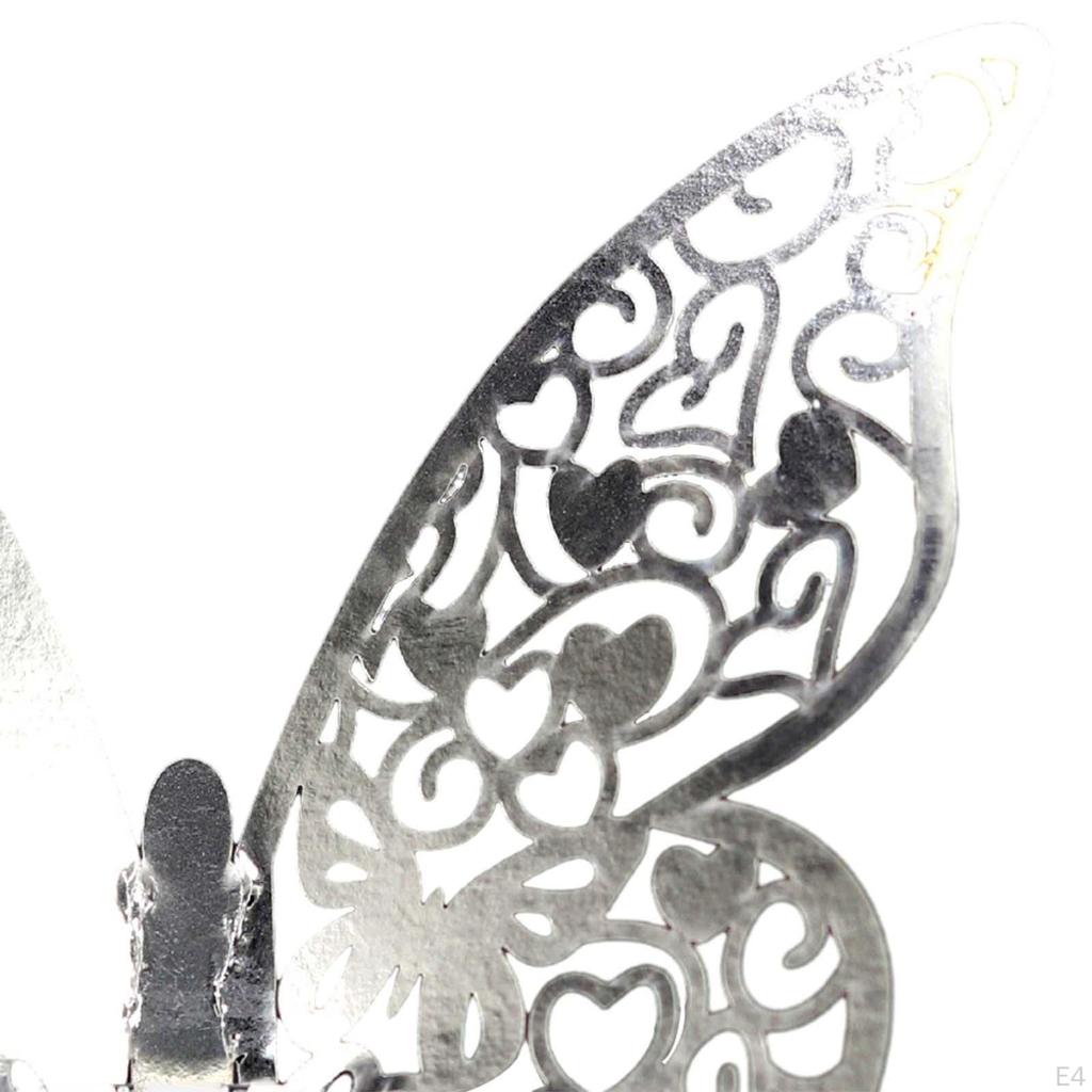 50 kusů Butterfly Glass Papír s názvem Kartičky na nápoje Nápojové značky Duté 10 cm x 7 cm pro akce