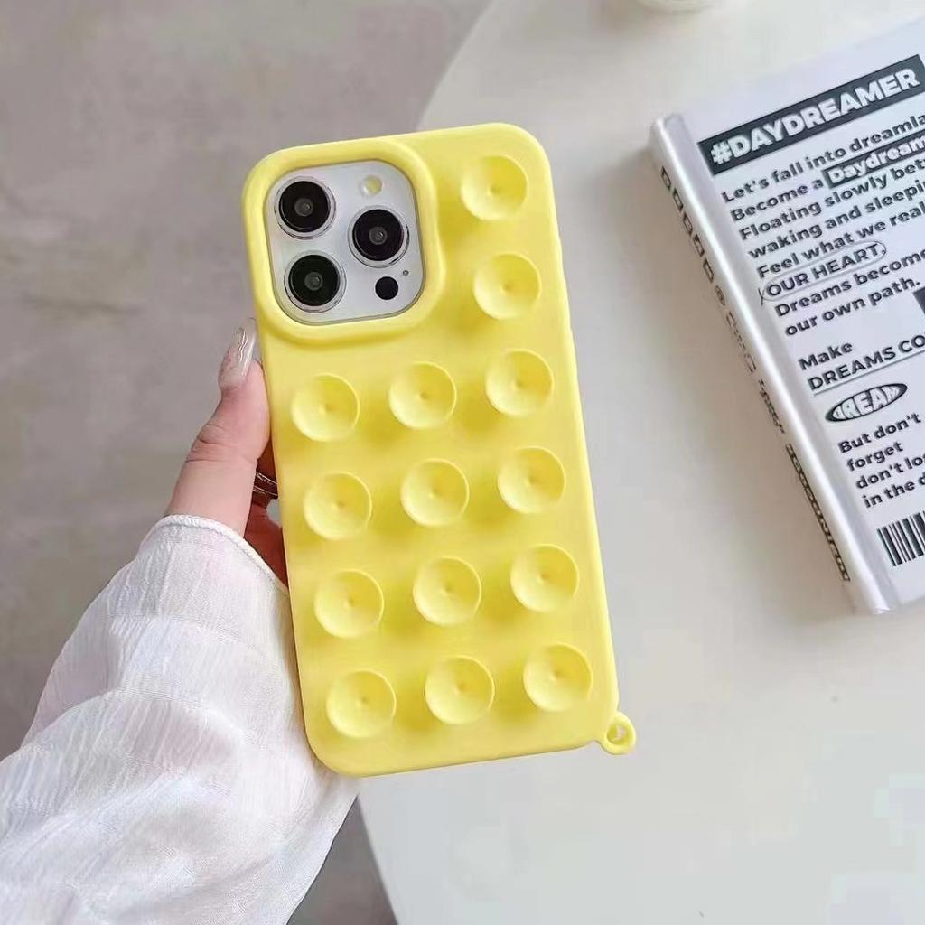Odpowiednie dla IPhone16/15Pro Kreatywne Silikonowe Etui z Przyssawkami 13 Miękkie Etui 14 Etui na Telefon