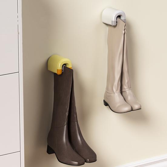 Wall Mount Boot Clip Modern No Drill Adhesive Space Saving Universal Tall Boot Shoe Holder Hanger Organizer Hanging Clamp
