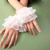 Short Multi Layer Lace Fake Sleeves Girl Ruffle Decoration Wrist Cuffs Fingerless Wedding Bridal Gloves Maid Cosplay Bracelet