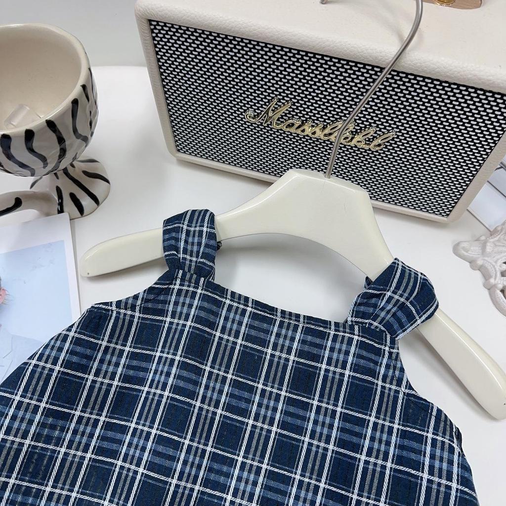 Girls' Plaid Sleeveless Camisole and Pants Set