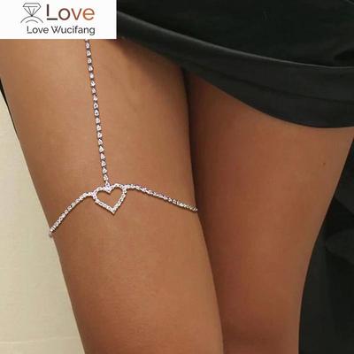 Stonefans Bohemian Crystal Heart Leg Chain Sexy Udo Biżuteria Dla Kobiet Talia Brzuch Ciało Biżuteria Rhinestone Leg Podwiązka Łańcuch