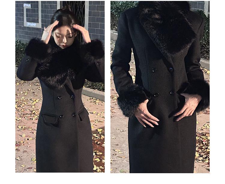 Women's Elegant White Wool Coat - Slimming High-End Winter 2024 Down Liner