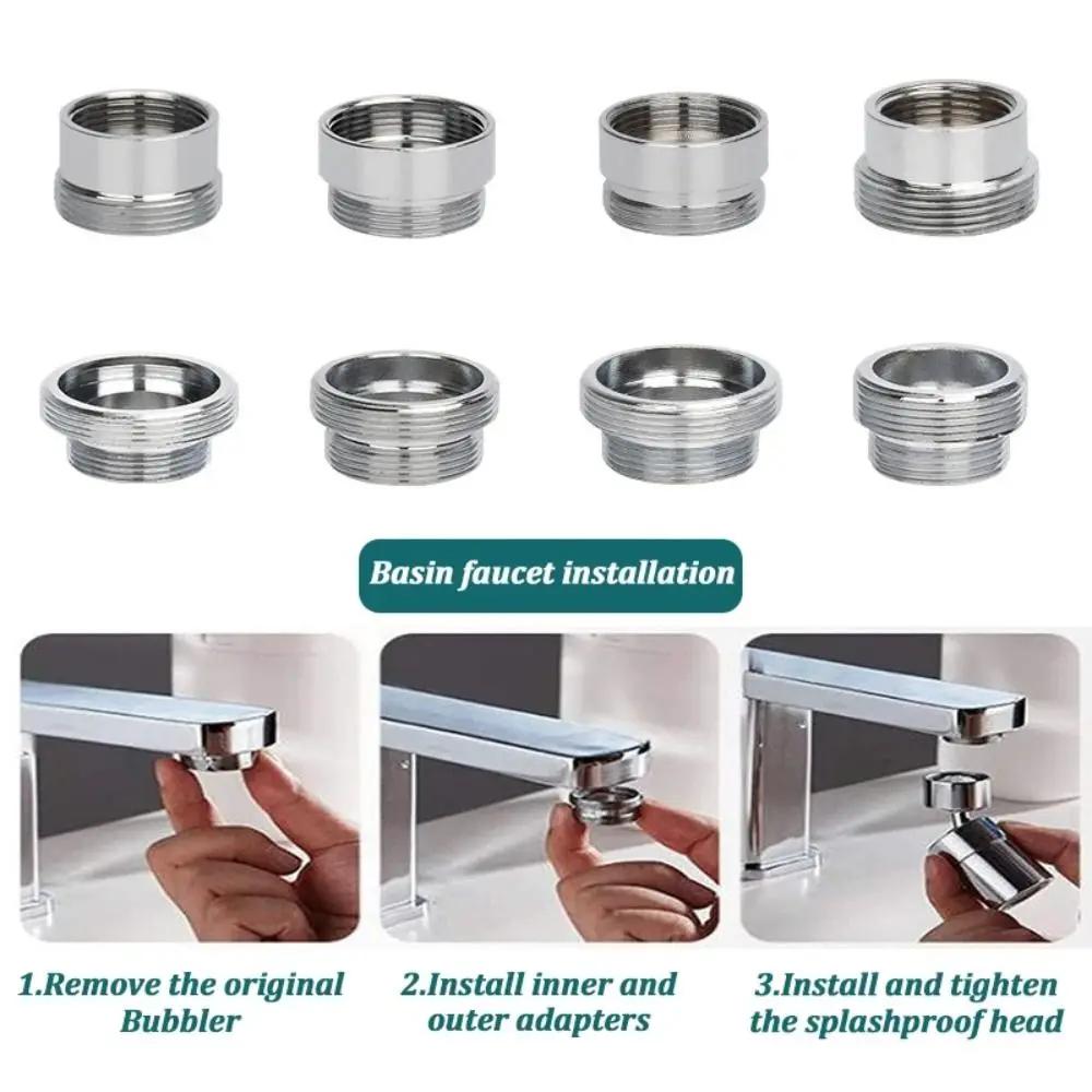 Adattatore per Filtro Acqua 18/20/22/24mm a 22mm con Guarnizione Set Adattatori Metallici per Rubinetto Connettore Aeratore Rubinetto Cucina