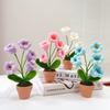 Mini Cute Crochet Flower Hand-Woven Simulation Flower Sunflower Potted Plants Knitted Finished Flowers Home Garden Decoration