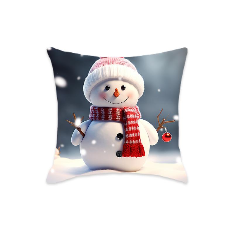 

New Cartoon Christmas Series Pillow Cases Sofa Living Room Bedroom Cartoon Pillow Cases linen-45x45cm double-sided [without pillow core]