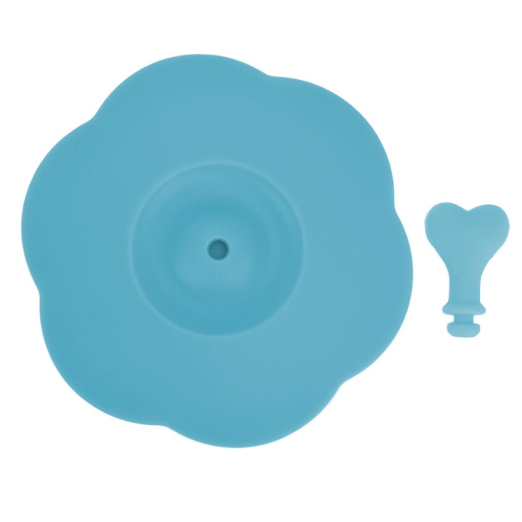 Silicone Lid Dustproof Heat Resistant Hot and Cold Beverage Cup Lid for Kitchen HomeBlue