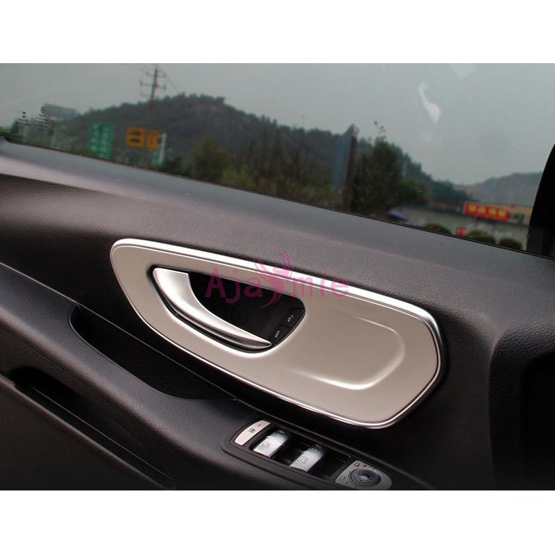 2014-2017 For Mercedes Benz Vito W447 Interior Cover Dashboard AC Outlet Trim Audio Handle Cup Holder Panel Chrome Accessories