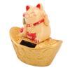 Solar Energy Lucky Cat Ornament Solar Wealth Welcome Waving Hand Fortune Cat Statue for Home Car
