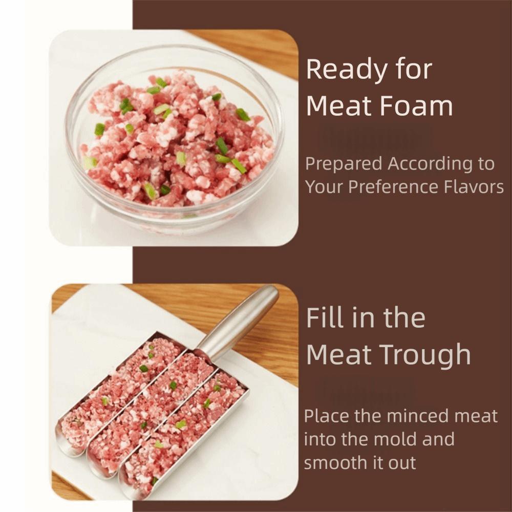 Stainless Steel Meat Making Ball Mold Durable 1/2/3/4 Tube Manual Meatball Maker Easy-Release Non-Stick Meatball Maker Tool