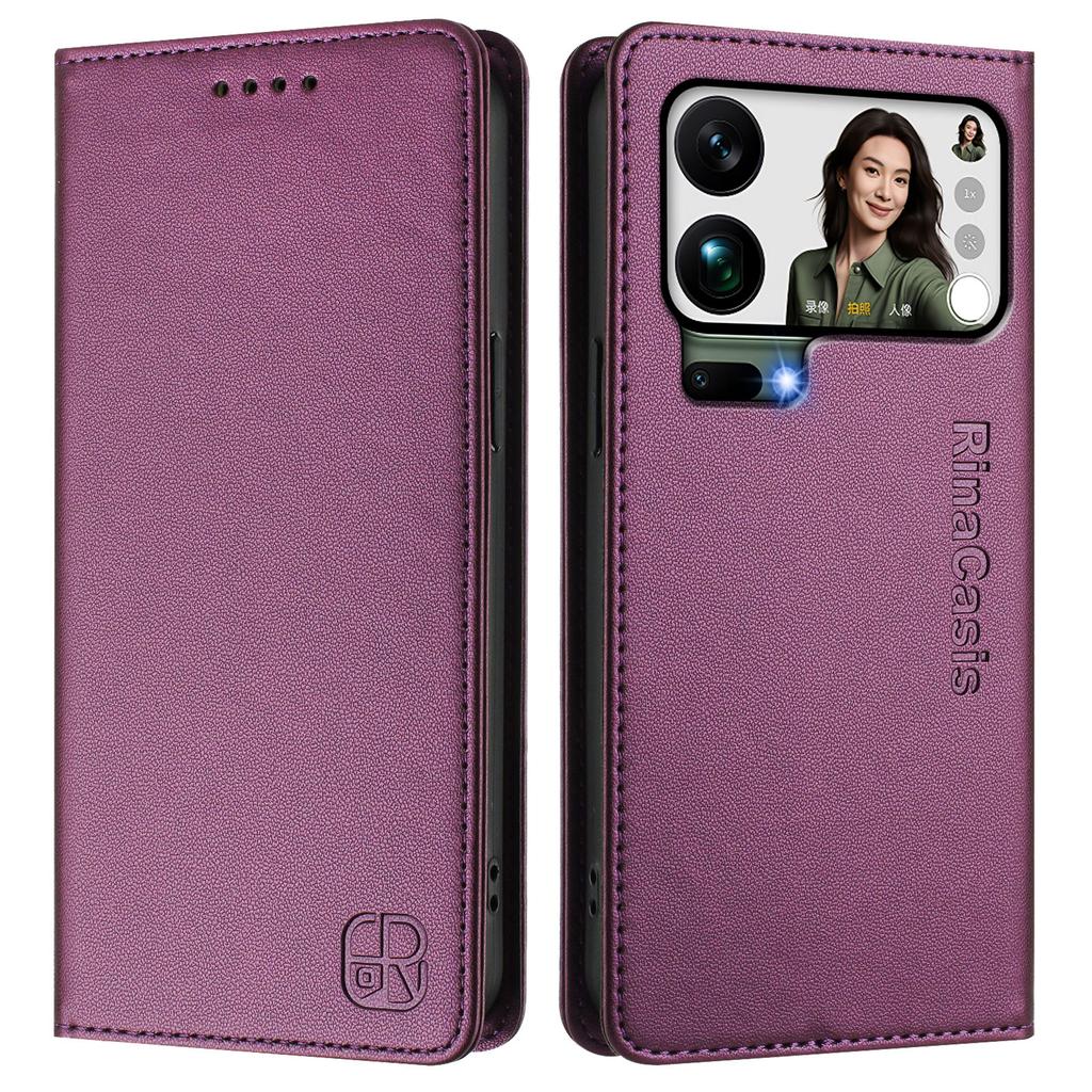 For Xiaomi 17 Pro Max Leather Case RINACASIS RC01 Phone Cover with RFID Blocking Wallet Stand