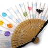 [Stylish Kimono Iroha] Cat Play Fan, Fabric Covered Fan (2642: Cat and Water Balloon)