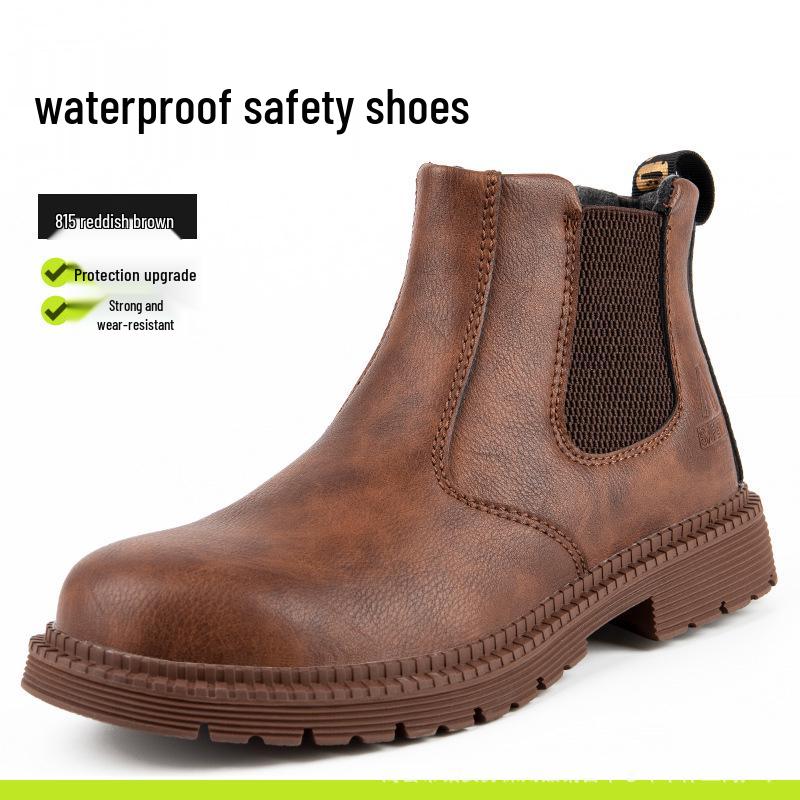 Рабочие ботинки слипоны с защитным подноском от ударов и противоскользящей подошвой - Удобные высокие ботинки с защитой и прочной конструкцией устойчивой к проколам 3990₽