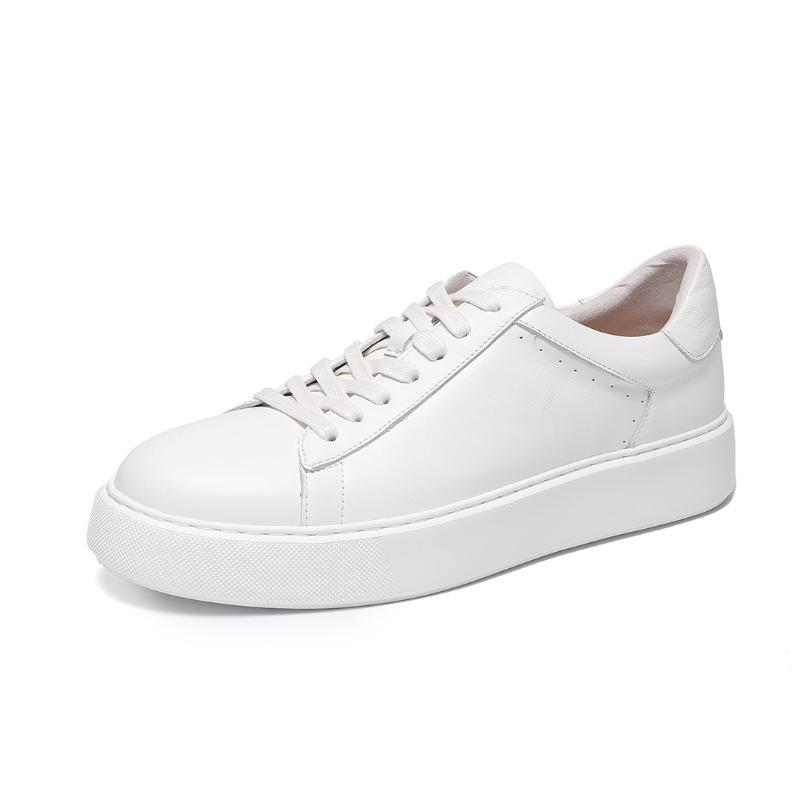

The first layer of leather thick-soled white shoes is fashionable and versatile, casual men s lightweight sports shoes and board shoes. 38