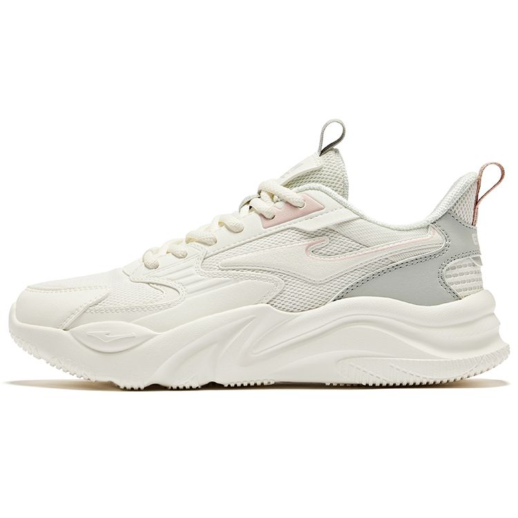 Erke Jiao Ao 2.0 Mesh Leather Splicing Comfortable Shock Absorbing Wear Resistant Low Top Lifestyle Casual Shoes Women Sneaker 52124102101-006