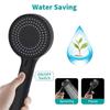 ZHIYAN Matte Black ABS High Pressure Water Saving Rain Showerhead with 3 Spray Modes Handheld Showerhead Set