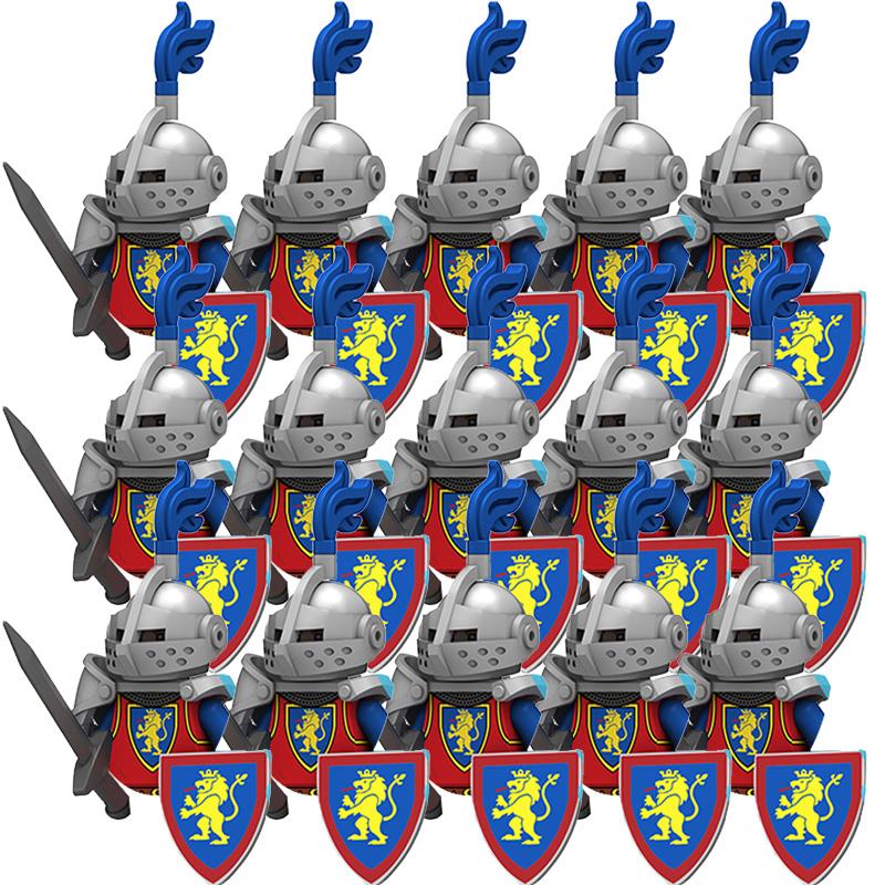 Medieval Ancient Military Figures Dragon Country's Soldier Green Dragon Knight Small Particles Building Block Model Children Toy