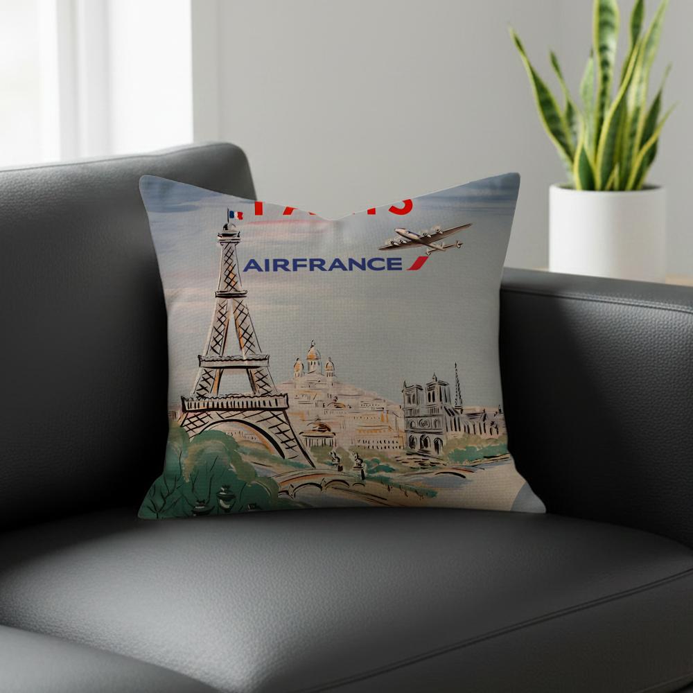 Brand Air France Cushion Cover Natural Linen Pillowcase Set AllinOne Decor for Sofa Bedroom Chair