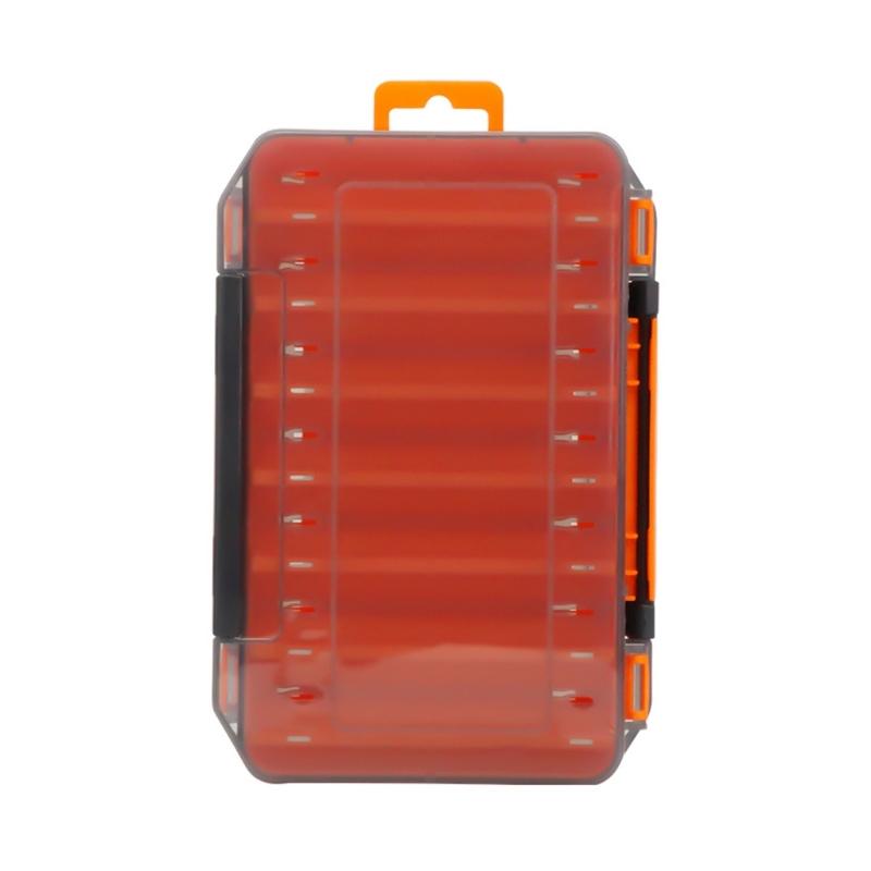 Klare doppelseitige Köderbox mit sicherem Verschluss, leichtes, wasserdichtes Design für Angelwerkzeuge und Kleinteile