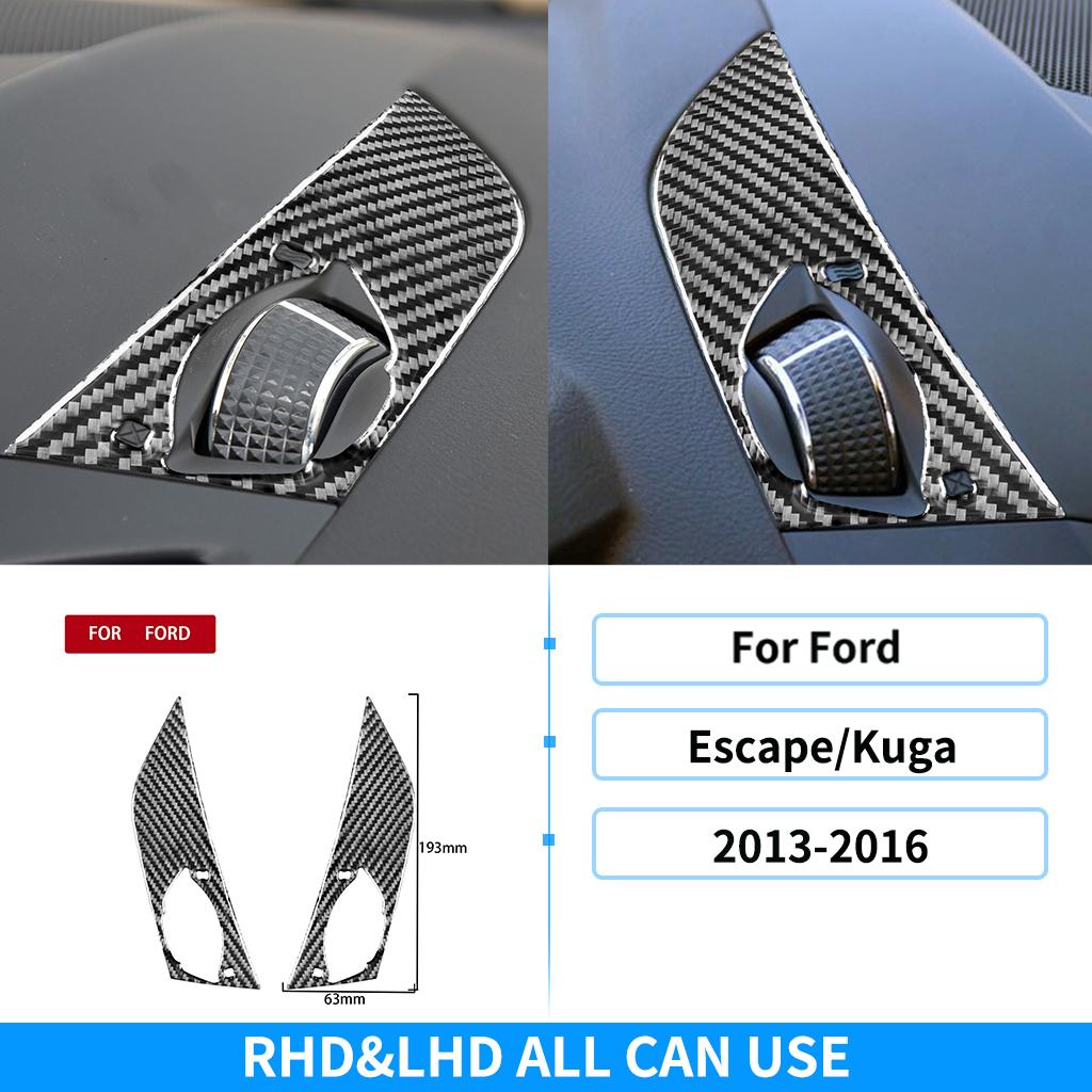 For Ford Escape/Kuga 2013-2016 Real Carbon Fiber Sticker Center Console Top Panel Cover Trim Car ide decorative Accessories