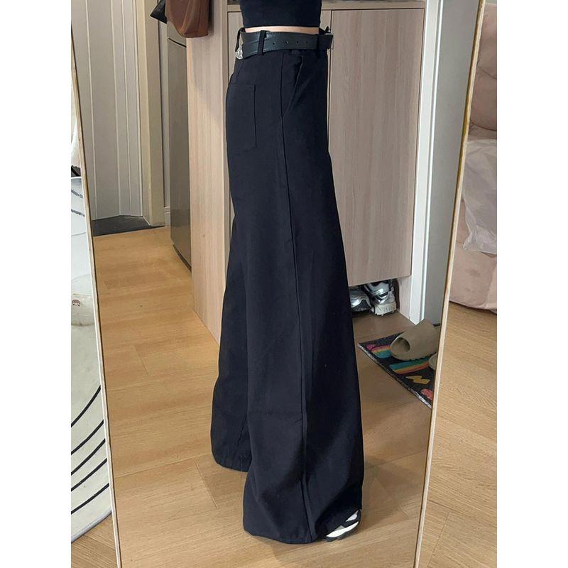 

Fancy Loose BF Idle Style Plus Size Ladies Suit Pants Black [regular]] 3XL