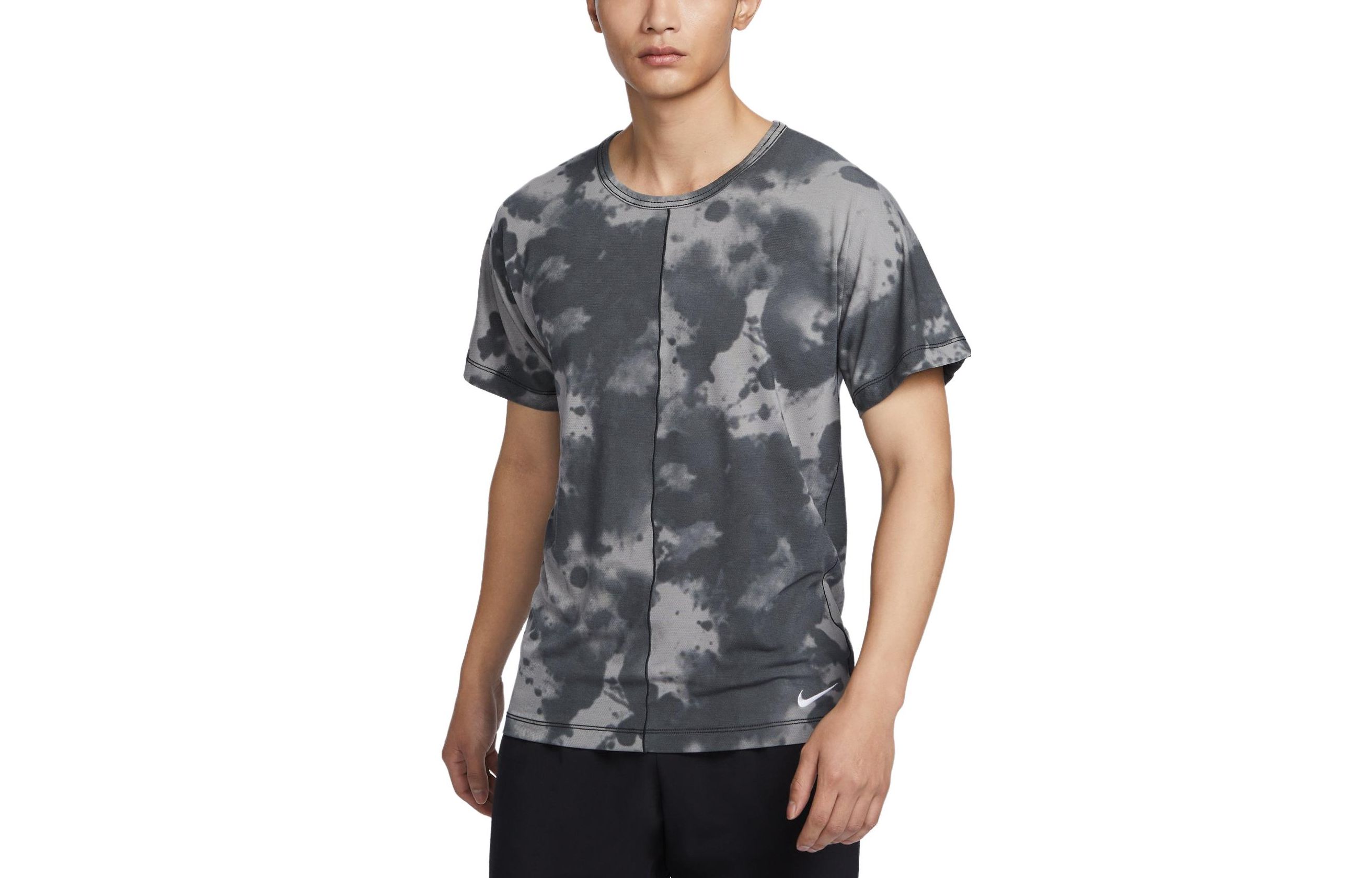 

Nike T Shirts Men s Coal Black Crew Neck Moderate Straight Fit DX0923-060 M