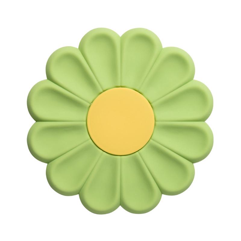 

17*17cm Daisy Shape Silicone Heat Insulation Pad Dining Table Anti-scalding Mat A