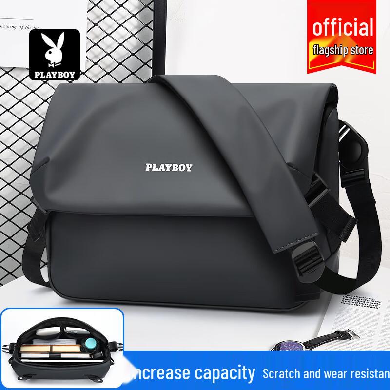 Playboy Men s Casual Business Fabric Messenger Bag Medium