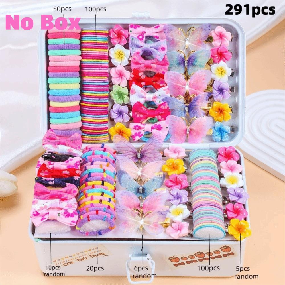 Colorful Hair Accessories Set No Hurt Hair Hair Clips Bow Hair Ties  Princess Gift Set