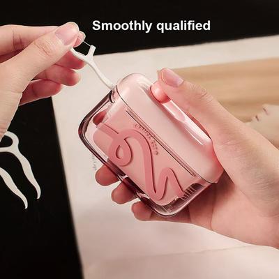 Automatic Pop-up Floss Dispenser Compact Portable Floss Box with Refillable Floss Picks Holder for Home Car Camping