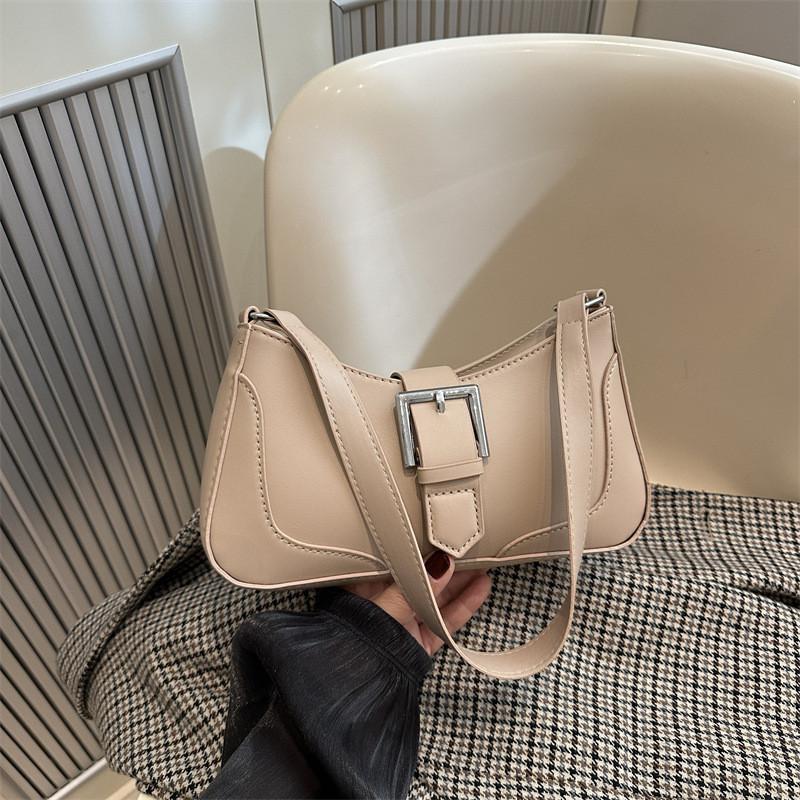 Stylish Korean Fashion Simple Shoulder Bag Versatile Crossbody Tote For Everyday Use In Black White Silver Brown And Khaki