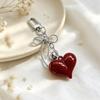 Yogodlns Exquisite Temperament Red Heart Bow Charms Keychain Versatile Phone Pendant Fashion Backpack Hanging Ornament