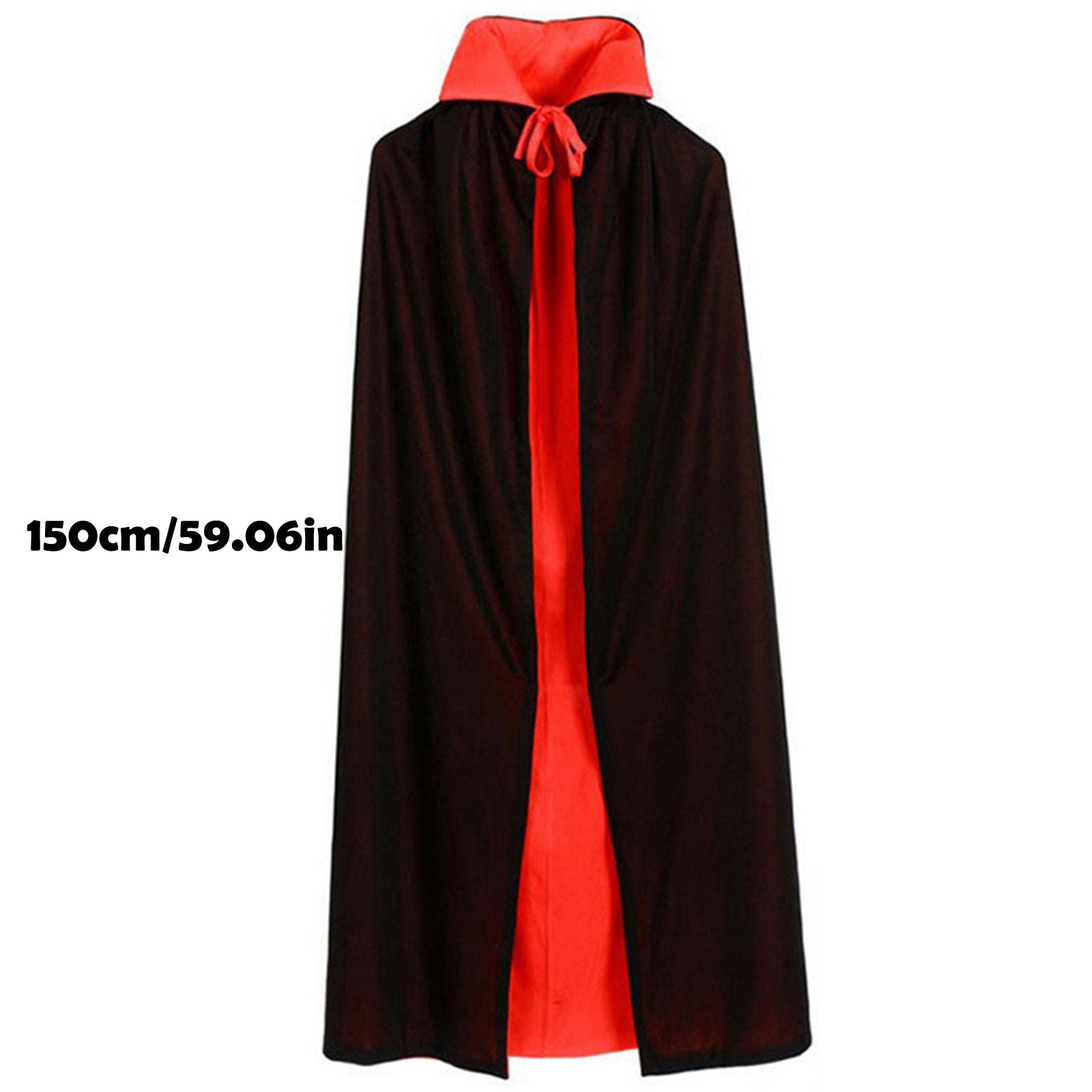 Мода Хэллоуин ужас двухсторонний воротник-стойка плащ плащ XXL красный