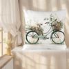 1pc Charming Bicycle Pattern Throw Pillow Cover - Comfortable & Decorative 18x18inch for Living Room Sofa Bedroom.