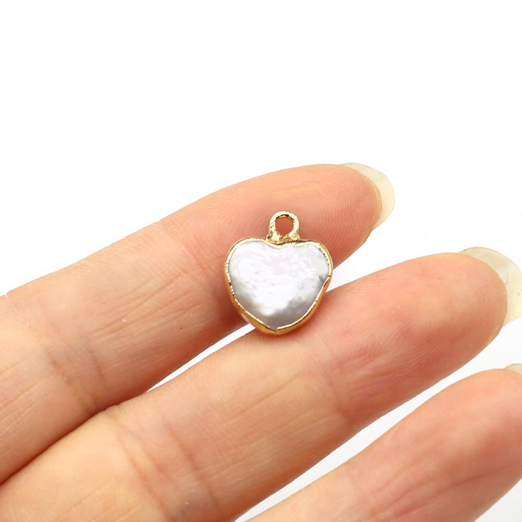 1Pcs/2Pcs Pearl Small Pendant Freshwater Pearl Heart-Shaped Pendant For Jewelry Making DIY Earrings Necklace Accessory