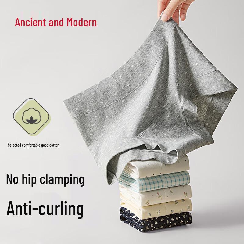 GUJIN Women's Cotton Mid-Waist Boxer Briefs 3-Pack