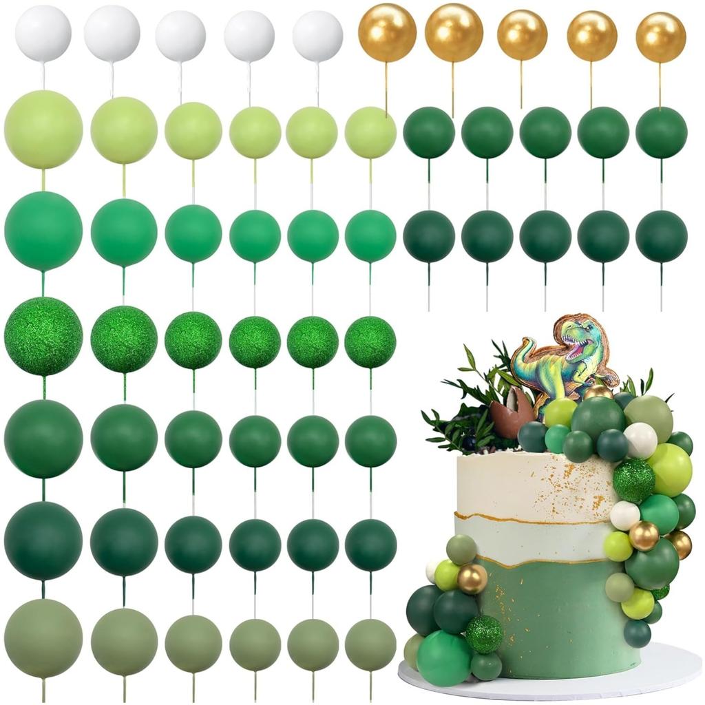 56 PCS Ball Cake Picks Colorful Ball Shaped Cake Topper Pearl Balls Cupcake Cake Insert Topper for Birthday Party Wedding Decora