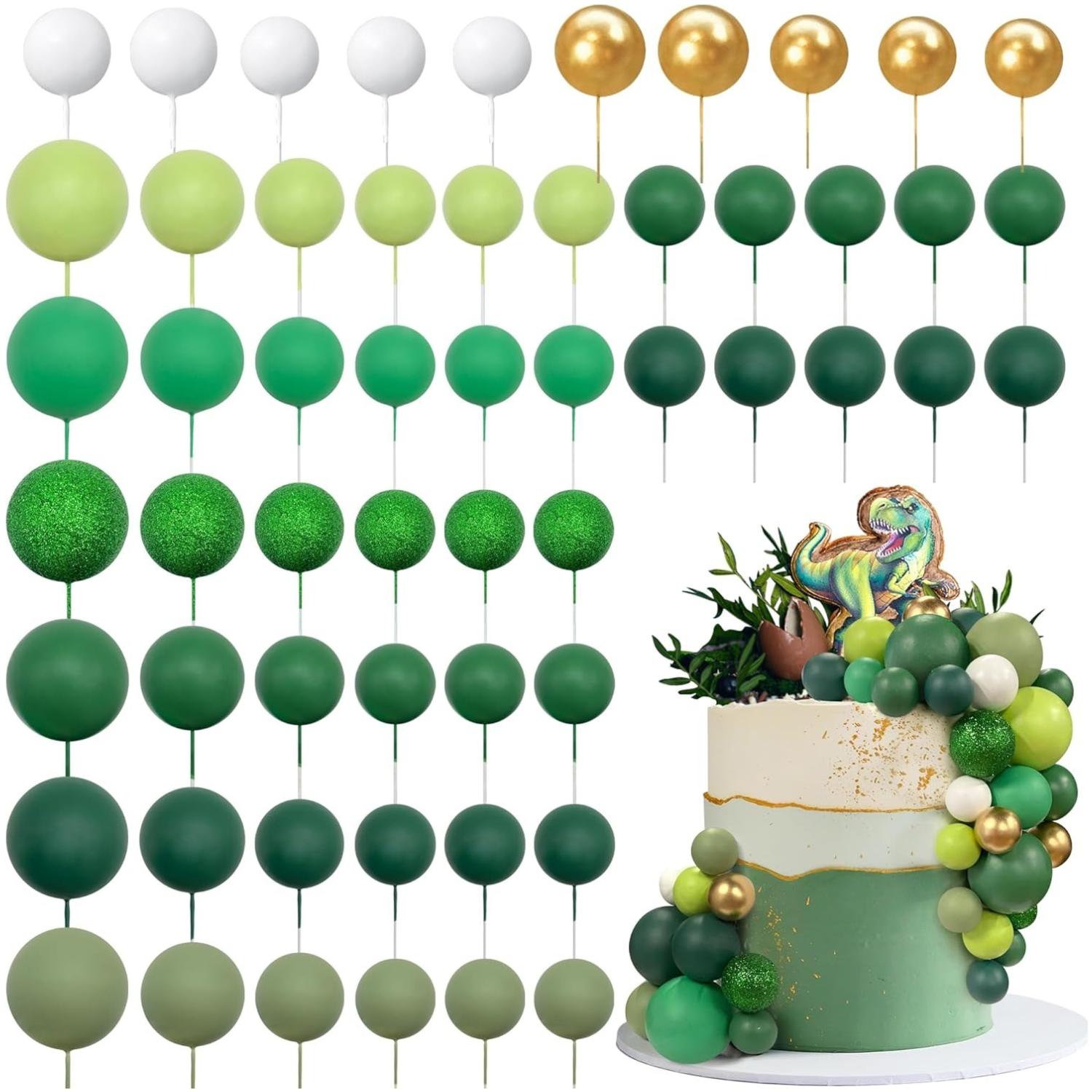 

56 PCS Ball Cake Picks Colorful Ball Shaped Cake Topper Pearl Balls Cupcake Cake Insert Topper for Wedding Birthday Party