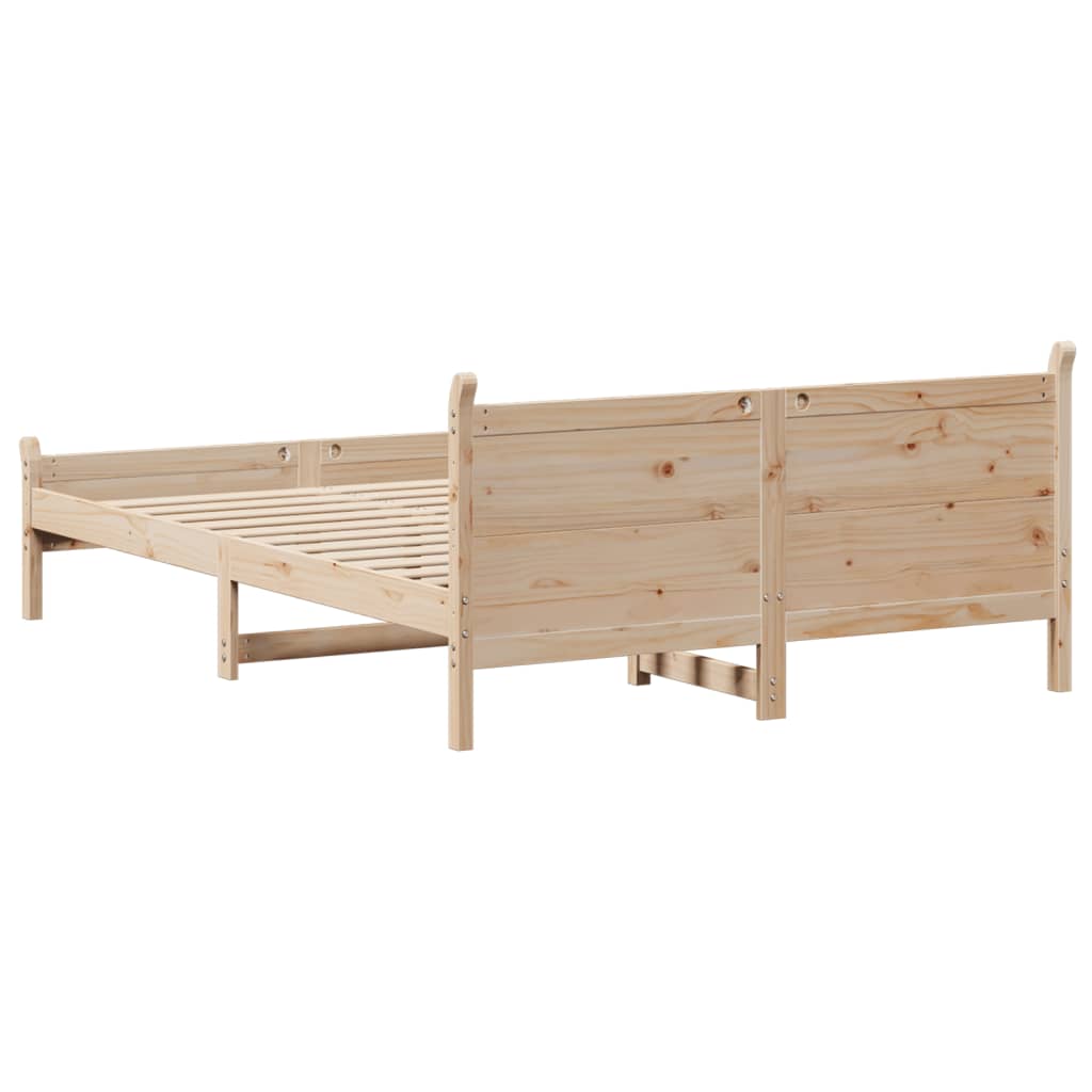 Solid Wood Bed Without Mattress 135 X 190 Cm Pine Wood
